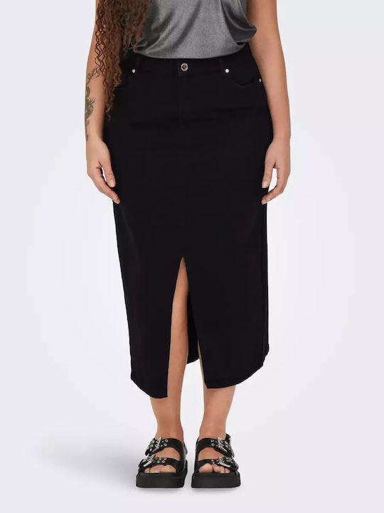 Only Denim Midi Skirt Black