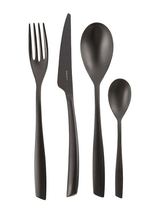 Casa Bugatti Riviera Sanded Besteckset Edelstahl Schwarz 24Stück