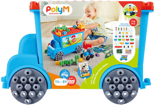 Hape Блокчета PolyM Count And Play With The Tow Truck за 1,5-5 години години 114бр