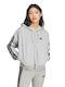 Essentials 3-Stripes French Terry Women's Sweatshirt Jacket Hooded Grey
