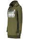 Lang Damen Sweatshirt Kapuzen Kaki