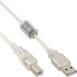 Gembird 34535 Cabluri USB USB 2.0 USB-A Masculin în USB-B Masculin Transparent 3m