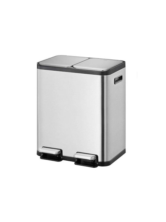 Eko Coș Ecocasa De Reciclare Din Oțel Inoxidabil Cu Pedală Gri 37.3x66x52.6cm