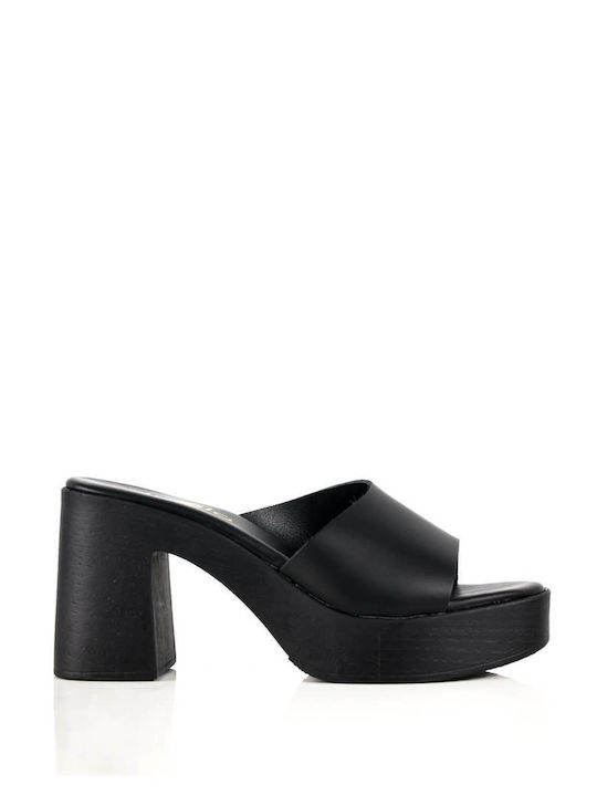 Black Mules Wide Strap