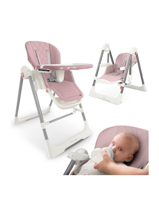 Nukido Elite Klappbarer Baby Hochstuhl 3 in 1 mit Höhenverstellbar Rosa