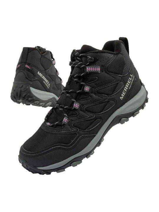 Merrell West Rim Sport Thermo Γυναικεία Ορειβατικά Μποτάκια Αδιάβροχα Μαύρα