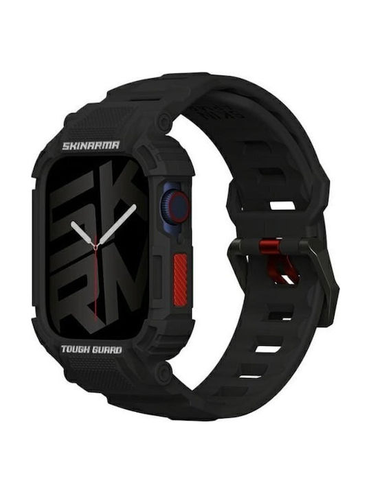 Skinarma Πλαστική Θήκη Μαύρη με Λουράκι για Apple Watch 45mm, Apple Watch 44mm