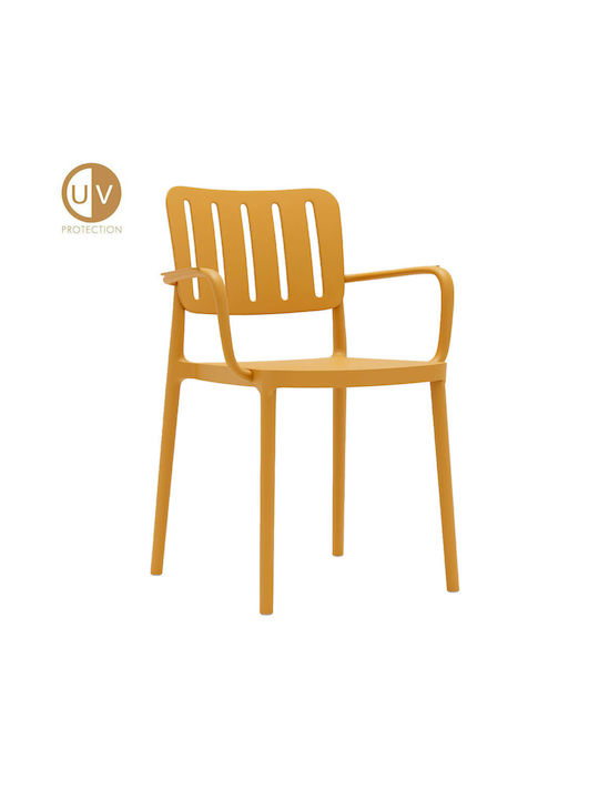 Scaun De Exterior Din Polipropilenă Milano Galben 4 Bucăți 53x58x81.5 Cm