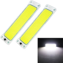 2 Τεμ Zs-3347 Dc12-24v High Bright 108 Cob Beads Car Dome Light Cabin Light Bar
