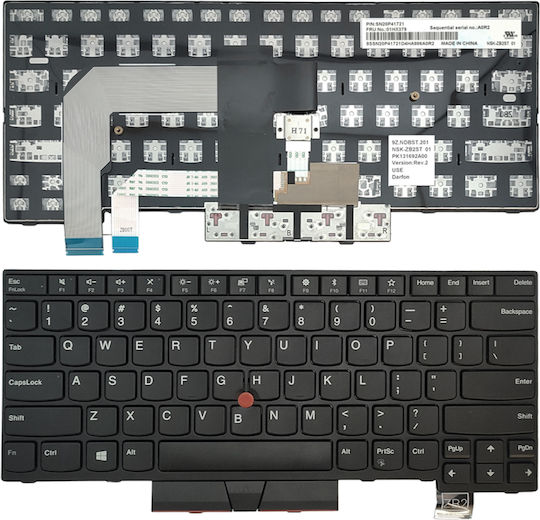 Laptop Keyboard Lenovo T470 T480 Type 20mu 20mv A475 A485 Type 20l5 20l6 US Layout Black Pointer OEM Code 40787uspointer