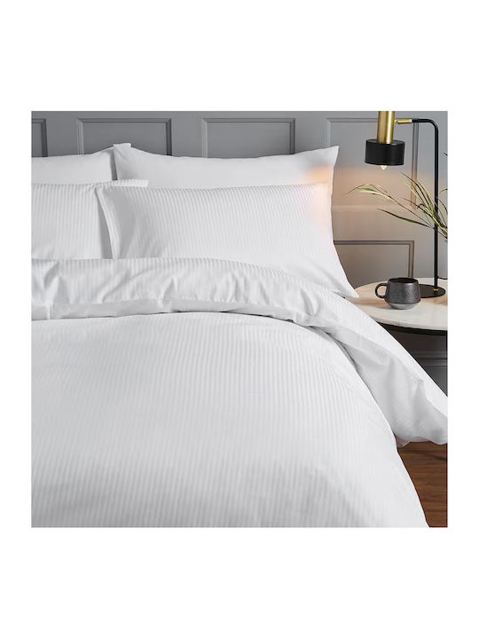 Lino Home Bettbezug Baumwollsatin Übergröße 220x240 Barri White
