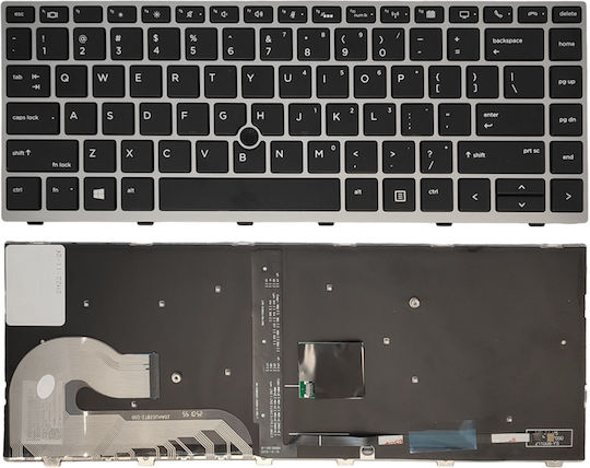 Πληκτρολόγιο Laptop Keyboard Hp Elitebook 840 G5 846 G5 745 G5 Us Backlit Silver Frame W Pointer Oem Κωδ.40906usbl