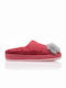 Flamingo Winter Damen Hausschuhe mit Fell Burgundisch