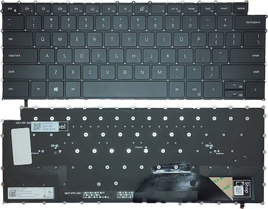 Laptop Keyboard Dell Xps 15 9500 9510 9520 15.6 Inch Xps 17 9720 9700 9710 17.3 Inch US Layout 0mv93t OEM Code 40706usbl