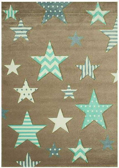 Sterne Beige Kinderteppich 160x230cm