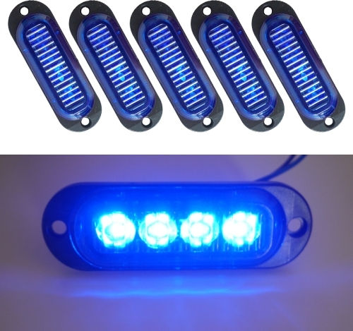 5 бр. Mk-087 автомобилни камионни 4LED индикаторни лампи синя светлина