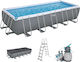 Bestway Swimming Pool PVC 19281lt with Metallic Frame 640x274x132cm Gray