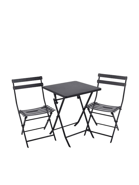 Dining Room Set for Small Outdoor Spaces 3 Pieces Black