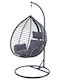 Nadin Rattan Hängende Garten & Veranda Schaukel mit Kissen Sessel Rattan Gray L118xB68xH110cm