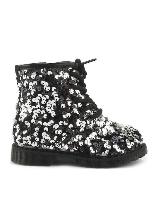 Fshoes Kids Boots with Zipper Silver