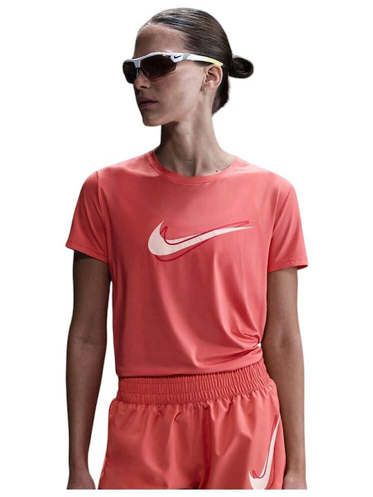 One Swoosh Damen Bluse Kurzärmelig Koralle