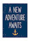 Παιδικό Κάδρο A New Adventure Awaits με Λευκή Κορνίζα από Πλαστικό 21x30εκ.