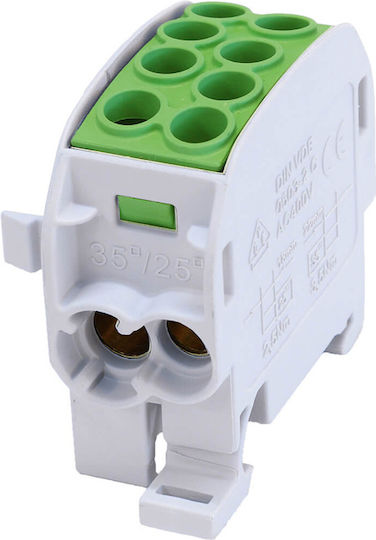 Elmark Terminal Block Din Rail 4x25mm2/4x35mm2 Green