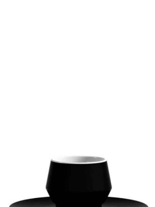 GTSA Σετ Φλιτζάνια Espresso από Πορσελάνη Μαύρα 70ml 6τμχ