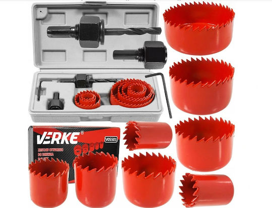 Verke Hole Saw Kit HSS for Wood, Metal, Tile and Plastic