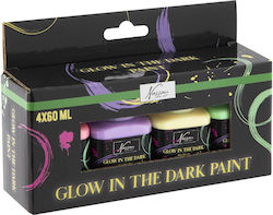 Nassau 4 Ακρυλικά Χρώματα 60ml Glow In Dark