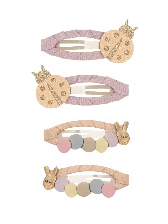 Hair Clips 4pcs Ladybird & Caterpillar Clic Clacs Mimi & Lula