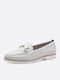 Leather Women's Loafers in White Color