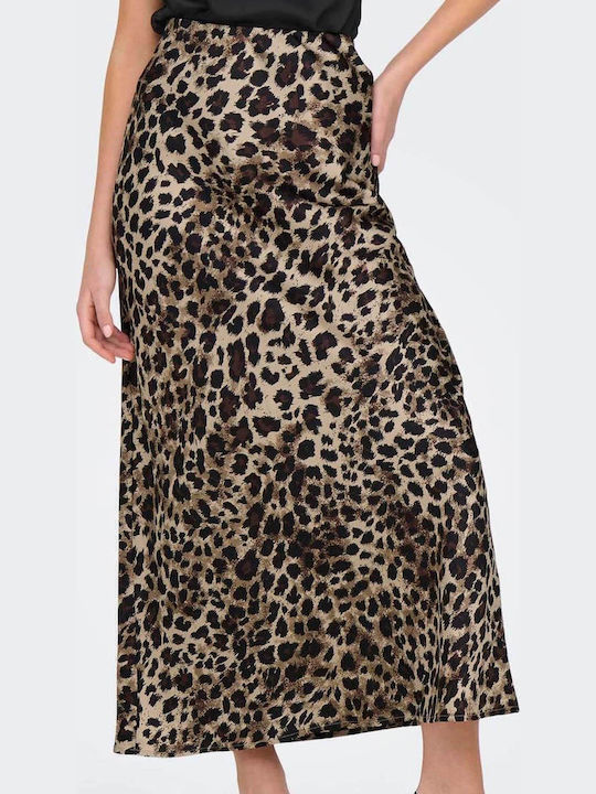 Only Σατέν Maxi Φούστα Light Taupe