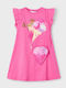 Girls Dress Short Sleeve Set with Accessories Pink