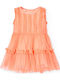 Children's Dress Sleeveless Tulle Orange
