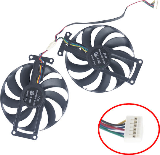 Laptop GPU Cooling Fan Asus GTX 1650 1660 Ti RTX 2060 2070 FDC10H12S9-C R261 Graphics Card Fan 12V 0.50A 90mm 6pin Code 81059