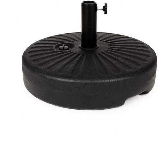Bază de Umbrelă Apă - Nisip Plastică 48mm 22lt Rotundă Neagră