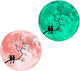 30cm Pink Fluorescent Moon Wall Sticker Couple Bird