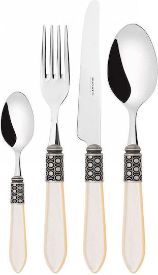 Casa Bugatti Optical Old-silver Set de Tacâmuri Inoxidabil Argintiu 24buc