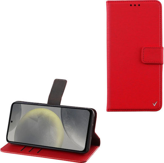 Volte-Tel Book Piele artificială / Silicon Roșu (Galaxy S25)
