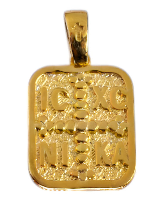 Gatsa Pendant Kids Talisman Double Sided Konstantinato made of Gold 14K F70