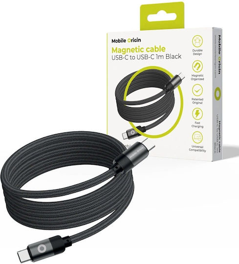 Mobile Origin Magnetic USB 2.0 Cable USB-C Male - USB-C 60W PD Black 1m