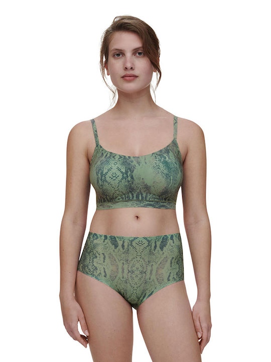 Chantelle Frauen Sport-BH Green Snake Print mit...