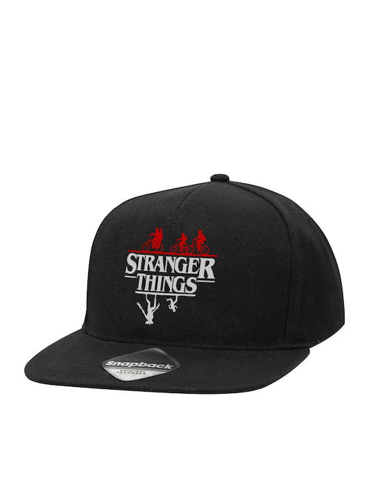 Stranger Things Upside Down Adult Hat Flat Snapback Black 100% Cotton Twill Adult Unisex One Size