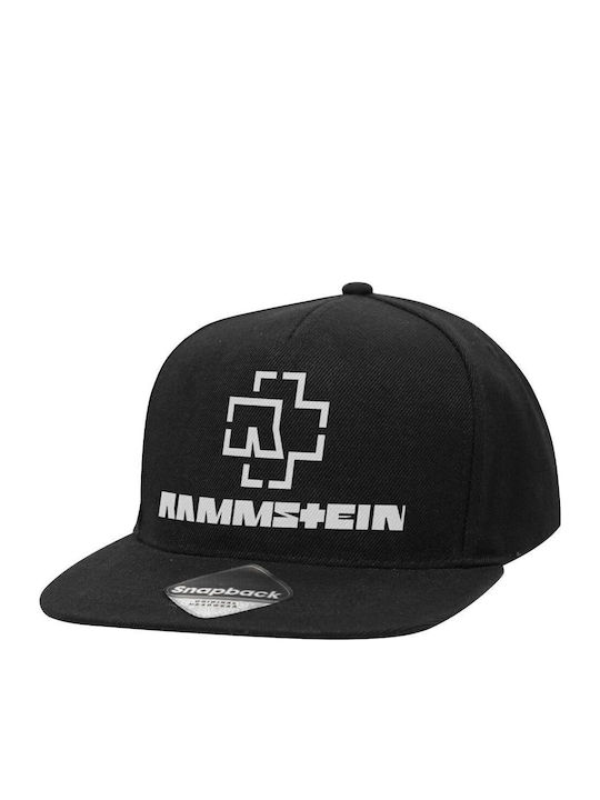 Rammstein Καπέλο Ενηλίκων Flat Snapback Μαύρο 100% Βαμβακερο Twill Ενηλικων Unisex One Size
