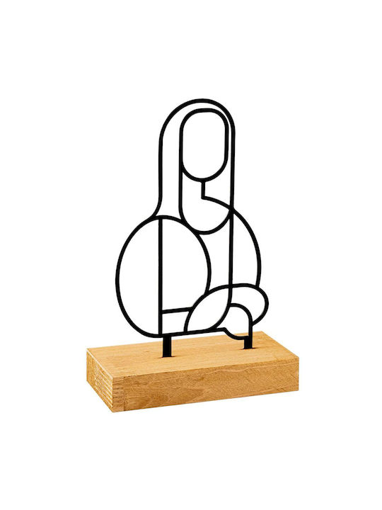 Decorative Figure Mona 565tnl1247 26x8x17cm Natural-black Aberto Design Metal Wood