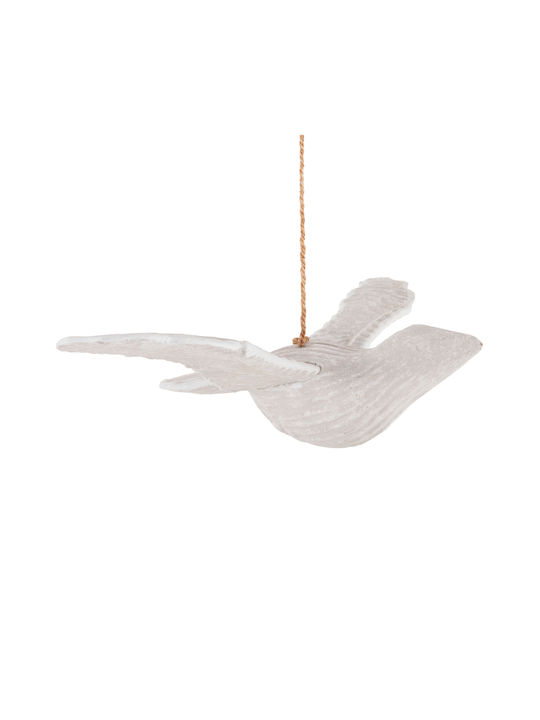 Hanging Decorative Seagull Fb94301 Albizia Wood Whitewash 65x40x16-96y Cm