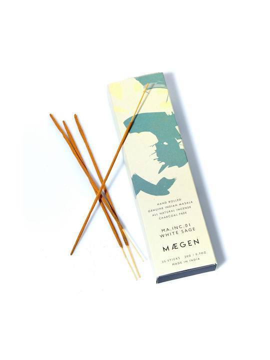 Weiße Salbei 25 Aromatische Räucherstäbchen Masala 20cm Maegen