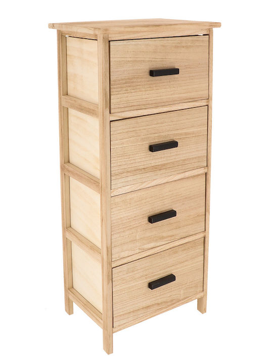 Eurocasa Möbel Boden Badezimmerregal Hölzernes 27.5x37.5x86cm Beige