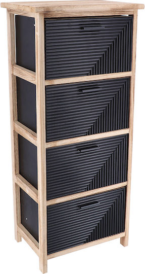 Eurocasa Bathtub Shelf Wooden 27.5x37.5x86cm Black